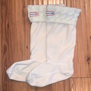 Authentic HUNTER Cable Knit Ivory Boot Sock M(5-7)